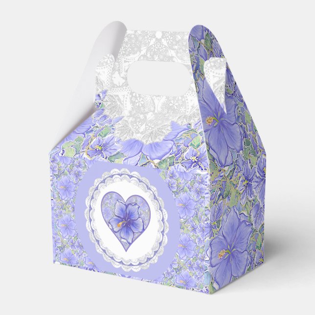 Caja Para Regalos Hibiscus & lace BLUE (Front Side)