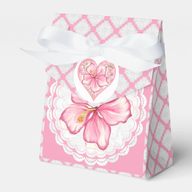 Caja Para Regalos Hibiscus & lace PINK (Front Side)