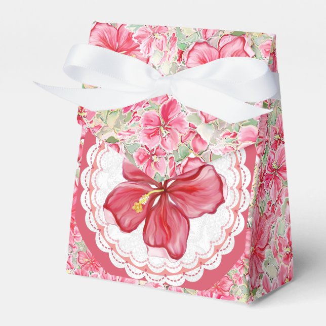 Caja Para Regalos Hibiscus & lace RED (Front Side)