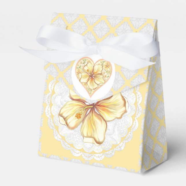Caja Para Regalos Hibiscus & lace YELLOW (Front Side)