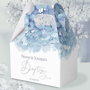 Caja Para Regalos hidrangea azul acuarela Bautismo