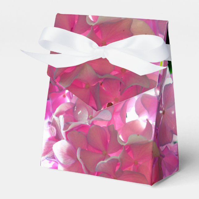 Caja Para Regalos Hidrangeas rosas radiantes, flores rosadas (Front Side)