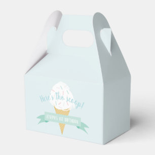 Caja Para Regalos Hielo rociado Crema aquí está el cumpleaños de Sco