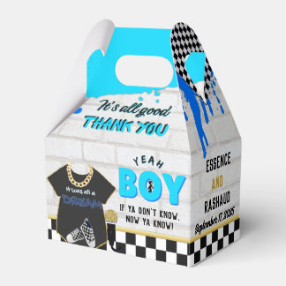 Caja Para Regalos Hip Hip Hop Baby Shower Neon Blue de 90