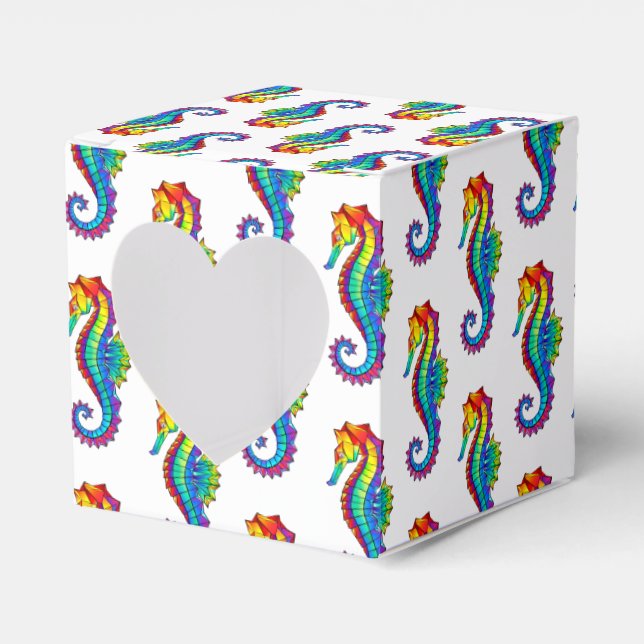 Caja Para Regalos Hipoahoría marino poligonal arcoiris (Anverso)