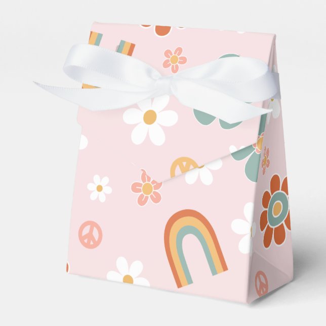 Caja Para Regalos Hippie Rainbow Floral Birday (Front Side)