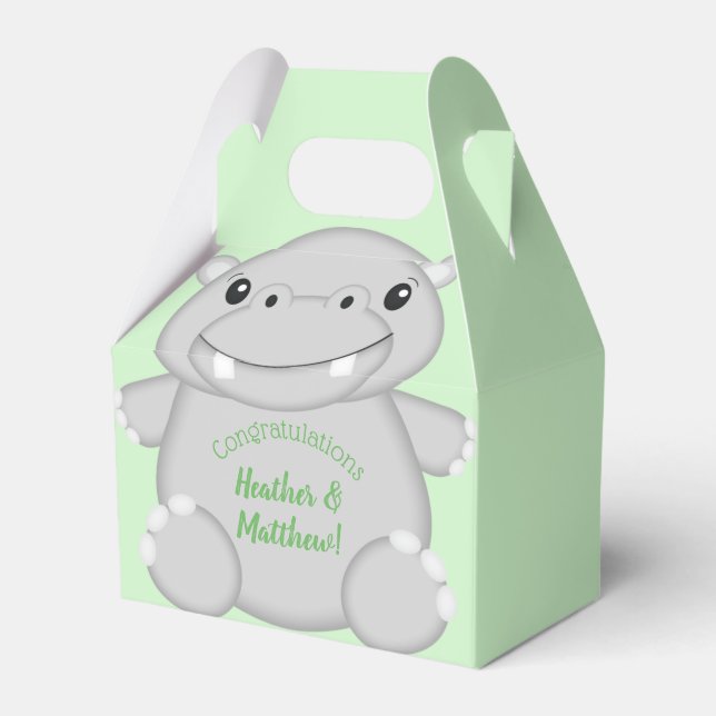 Caja Para Regalos Hippo Baby Shower (Front Side)