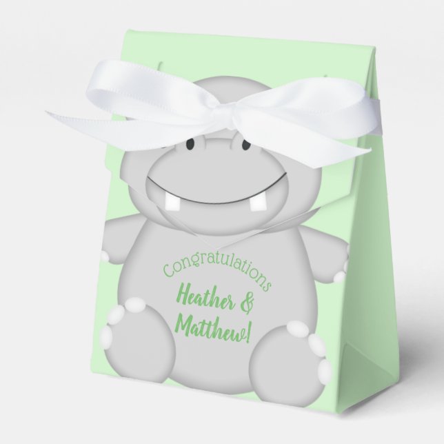 Caja Para Regalos Hippo Baby Shower (Front Side)
