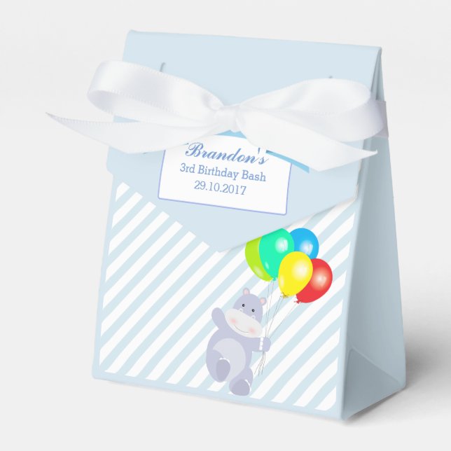 Caja Para Regalos Hippo Balloons Adventure Birthday Party Favor (Front Side)