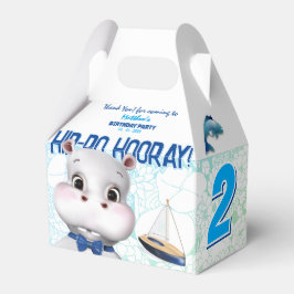 Caja Para Regalos Hippo Blue Fish Boy Cumpleaños