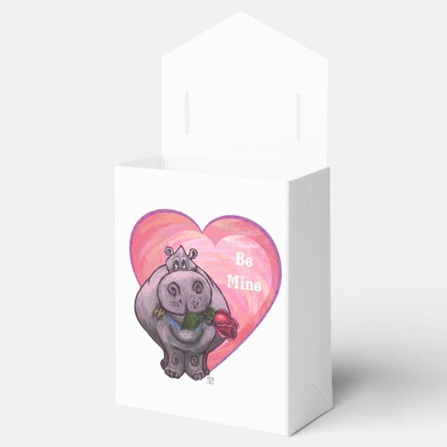Caja Para Regalos Hippopótamo El día de San Valentín (Abierto)