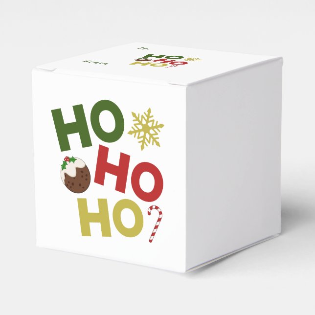 Caja Para Regalos HO HO + Navidades Pudding, Candy, Snowflake (Costado Anverso)