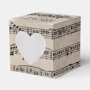 Caja Para Regalos Hoja boda Música En Papel Vintage