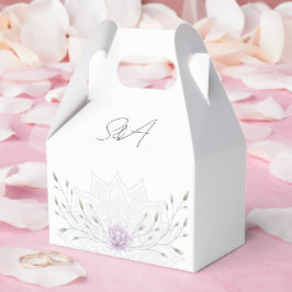 Caja Para Regalos Hoja simple y Lotus rosa con Boda de Mandala