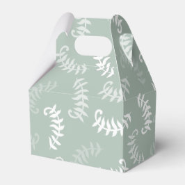 Caja Para Regalos Hojas botánicas verdes verde azuladas