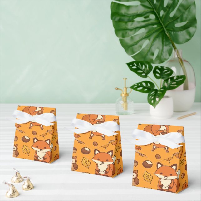 Caja Para Regalos Hojas de Otoño y Animales del Bosque (Múltiple)