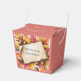 Caja Para Regalos Hojas de otoño y bellotas acuarela Boda rústica
