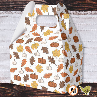 Caja Para Regalos Hojas de otoño y calabazas