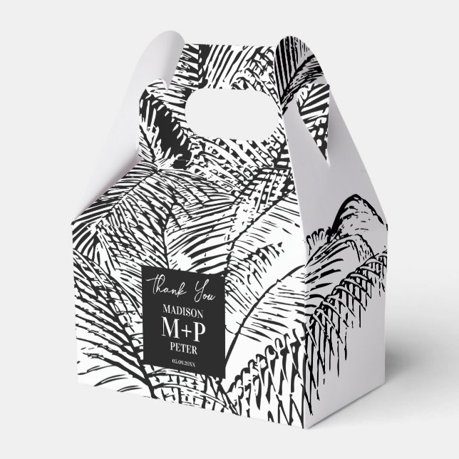 Caja Para Regalos Hojas de Palma Tropicales Bodas Abstractas de Play (Front Side)