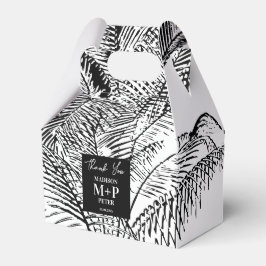 Caja Para Regalos Hojas de Palma Tropicales Bodas de Playa Abstracta