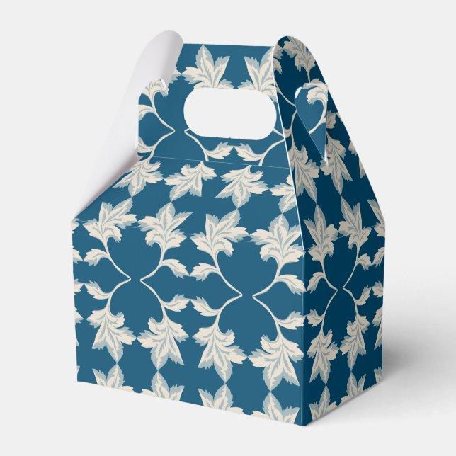 Caja Para Regalos Hojas eólicas azules plateadas (Front Side)