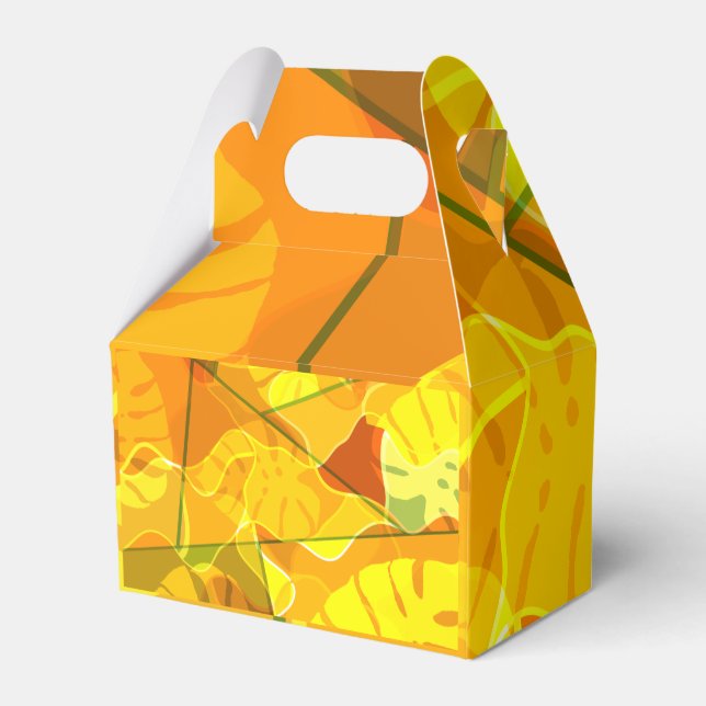 CAJA PARA REGALOS HOJAS TROPICALES ABSTRACTAS (Reverso)