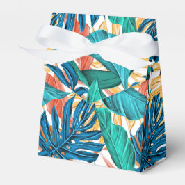 Caja Para Regalos Hojas tropicales coloridas, diseño de patrones exó