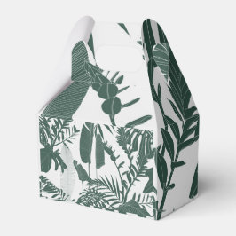 Caja Para Regalos Hojas tropicales dibujadas a mano.