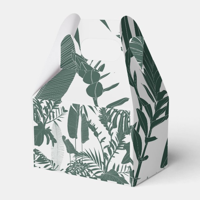 Caja Para Regalos Hojas tropicales dibujadas a mano. (Front Side)