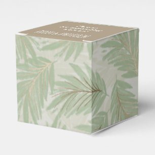 Caja Para Regalos Hojas tropicales verdes y de oro en la Plaza de la