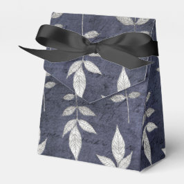 Caja Para Regalos Hojas vintage grunge negras y azules