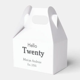 Caja Para Regalos Hola 20 cumpleaños añadir nombre. Añadir un mínimo