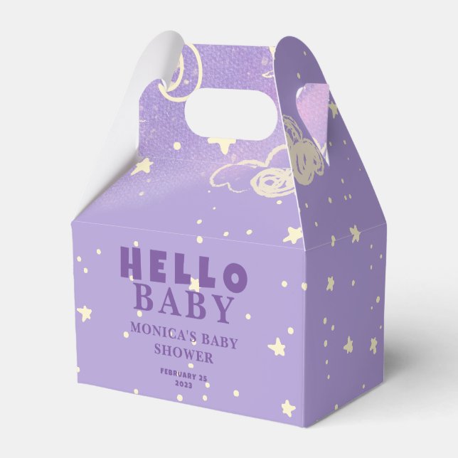 Caja Para Regalos Hola Baby Purple Dream Baby Shower (Front Side)