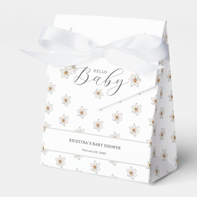Caja Para Regalos Hola Bebé Cumpleaños de Narciso de Primavera (Front Side)