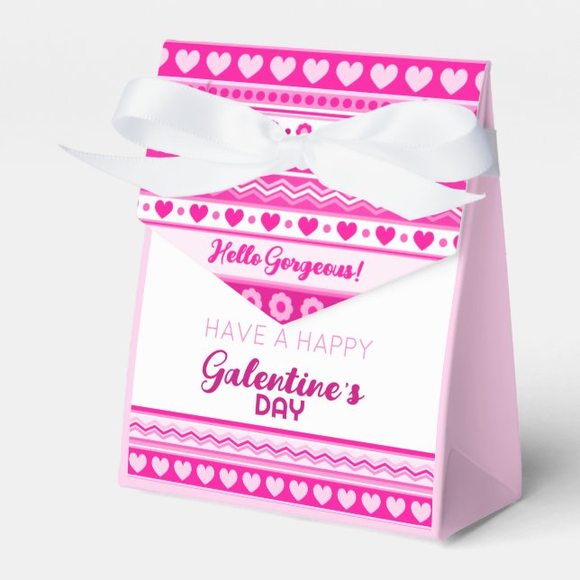 Caja Para Regalos Hola espléndido Galentine's Day Cute Corazón Rosa (Front Side)