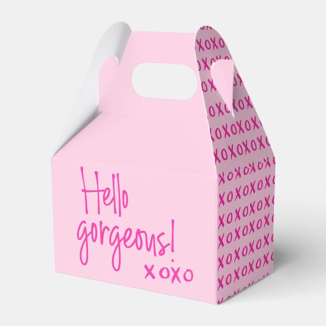 Caja Para Regalos Hola Hermosa XOXO Pink Chic  (Front Side)