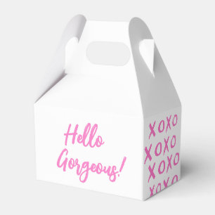 Caja Para Regalos ¡Hola, Maravilloso! XOXO magenta blanco rosa