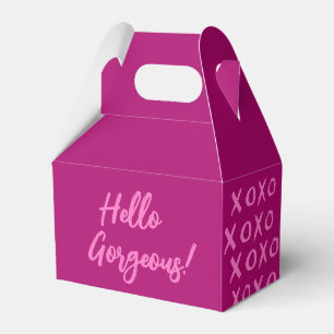 Caja Para Regalos ¡Hola, Maravilloso! XOXO magenta cúpula rosa