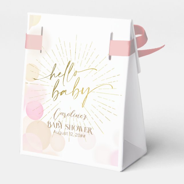 Caja Para Regalos Hola Sunshine Boho moderno Happy Baby Shower (Reverso)