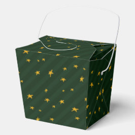 Caja Para Regalos Holiday Green Yellow Star Stripe Christmas