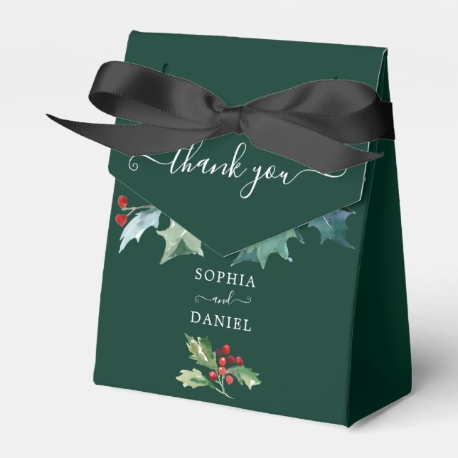 Caja Para Regalos Holiday Holly Boda Bridal Shower Favorito Box (Front Side)