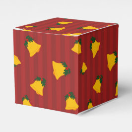 Caja Para Regalos Holiday Red Gold Stripe Bells Christmas