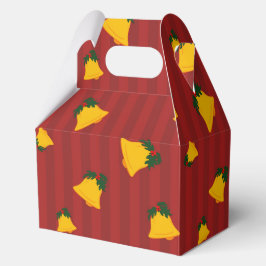 Caja Para Regalos Holiday Red Gold Stripe Bells Christmas