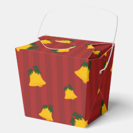 Caja Para Regalos Holiday Red Gold Stripe Bells Christmas