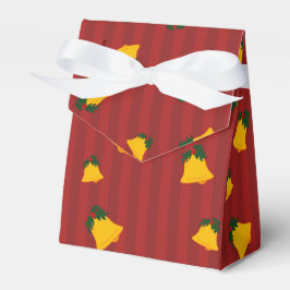 Caja Para Regalos Holiday Red Gold Stripe Bells Christmas