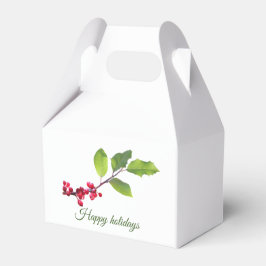 Caja Para Regalos Holly berry branch Happy Holidays