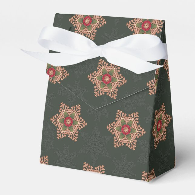 Caja Para Regalos Holly Star Green Favor Box (Front Side)