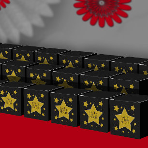 Caja Para Regalos Hollywood Birday Theme Gold Stars On Black