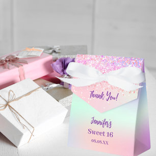 Caja Para Regalos Holográfico rosa morado Sweet 16