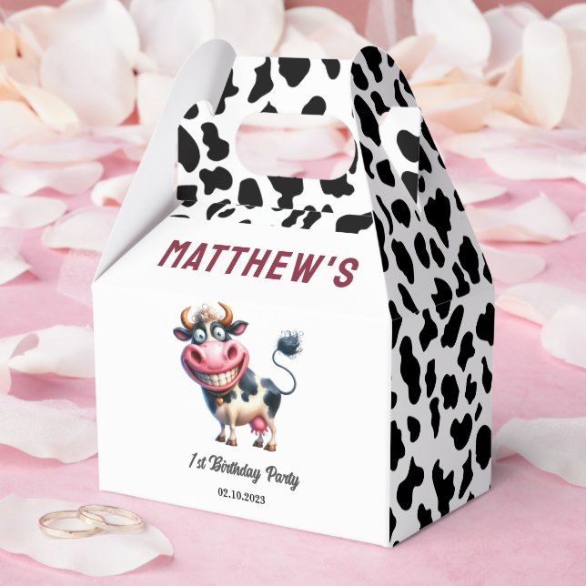 Caja Para Regalos Holy Cow! 1st Birthday | Animal First Birthday  (Boda)